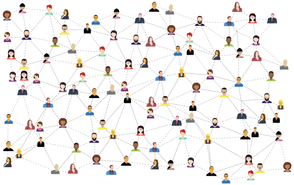 Vernetzte Icons von Menschen