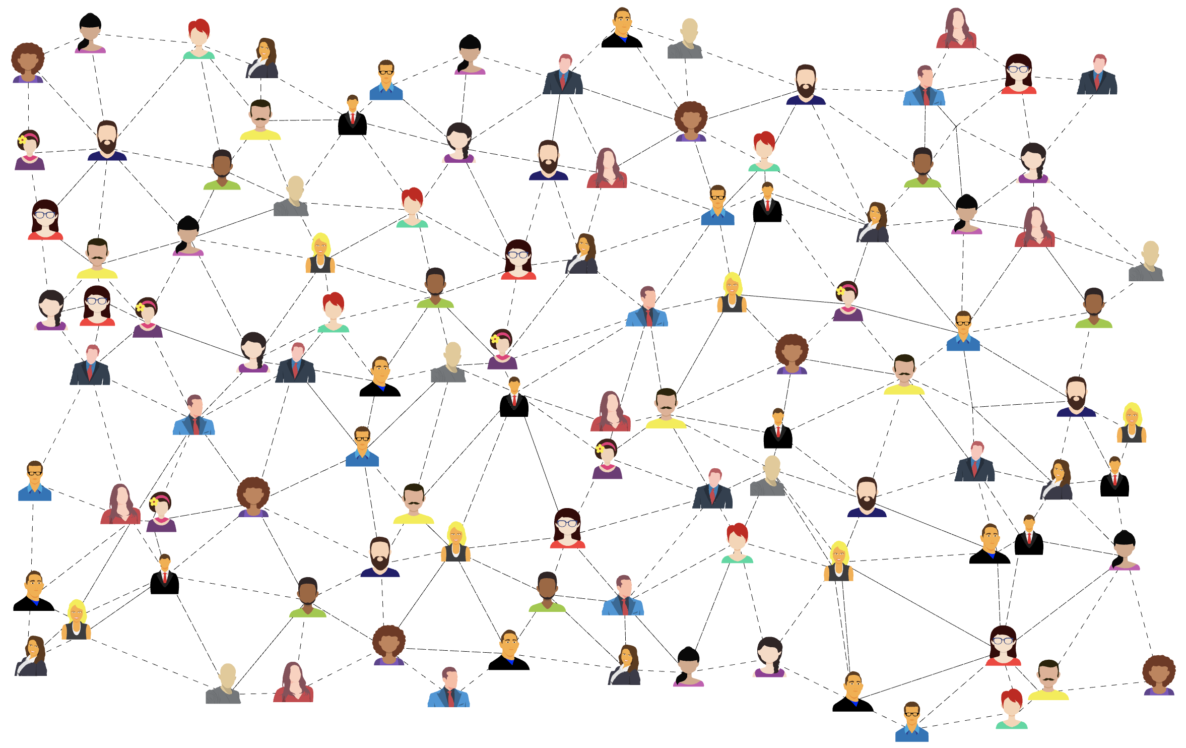 Vernetzte Icons von Menschen
